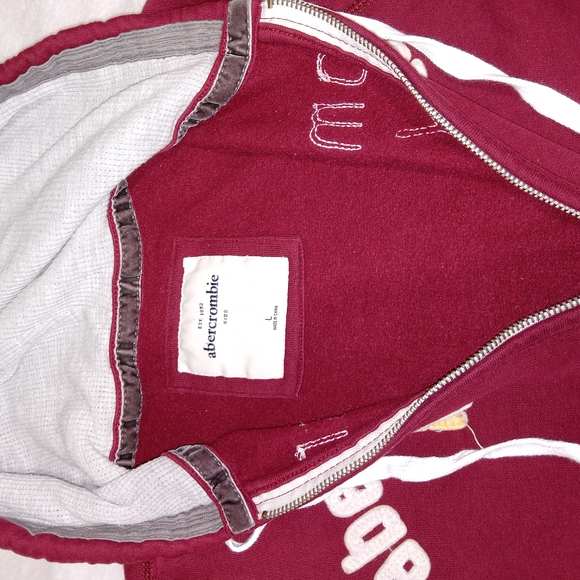 Abercrombie Kids zip up jacket size L Rugged look Fleece lining - Picture 9 of 10